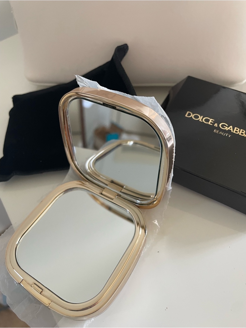 Dolce & Gabbana Compact Double-Sided Makeup Mirror and Makeup Bag